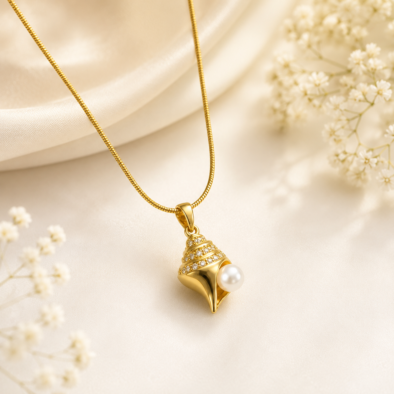 Shell Pearl Necklace
