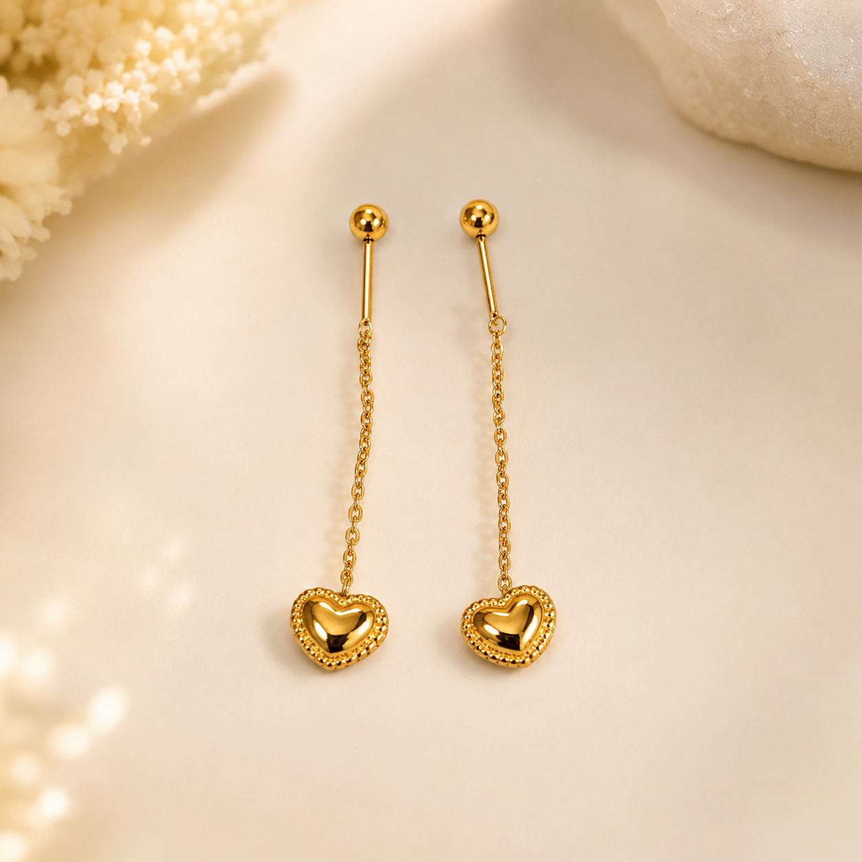 Heart Thread Earrings