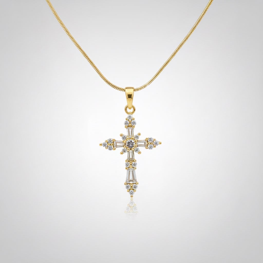 Crystals Cross Necklace