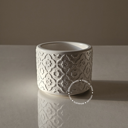 Moroccan Design Pot (White)