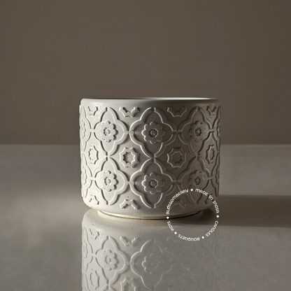 Moroccan Design Pot (White)
