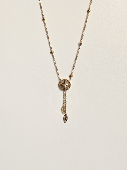 Boho Feather Drop Necklace (Reversable)