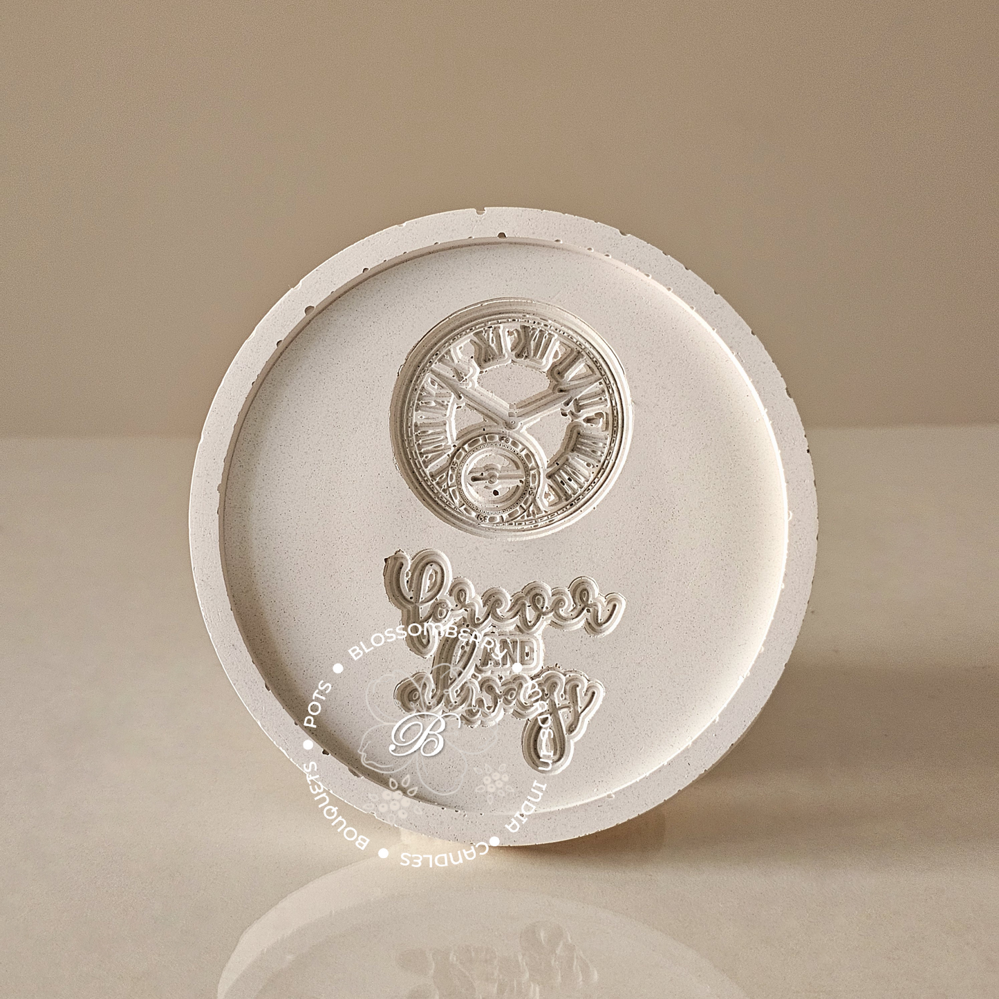 Clock With Forever Quote 4" Round Coaster (Set of 2)