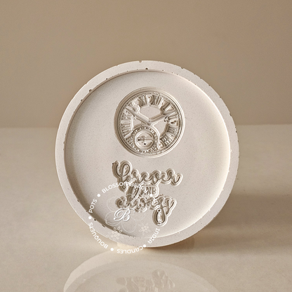 Clock With Forever Quote 4" Round Coaster (Set of 2)