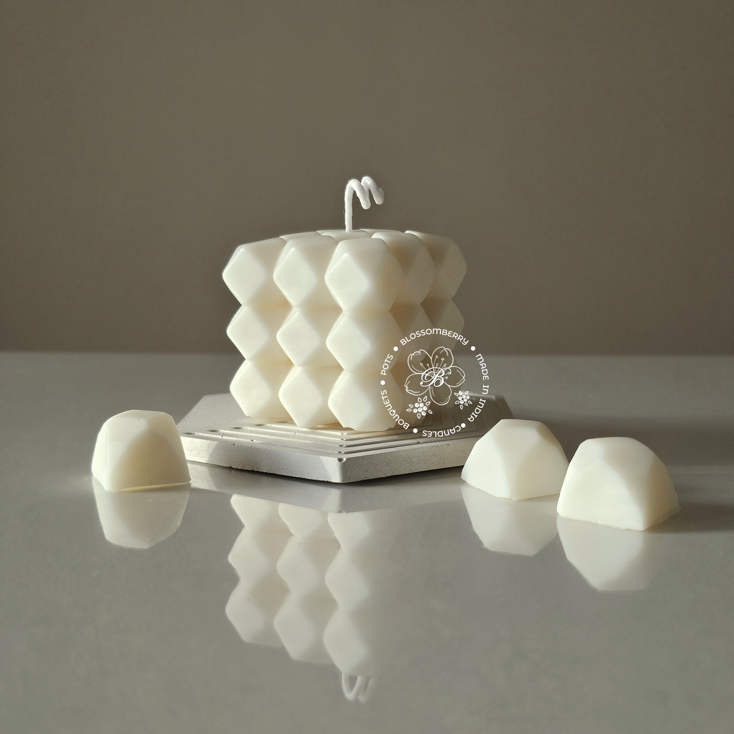 Geometric Cube Candle