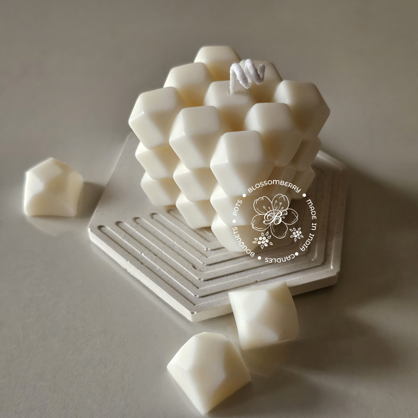 Geometric Cube Candle