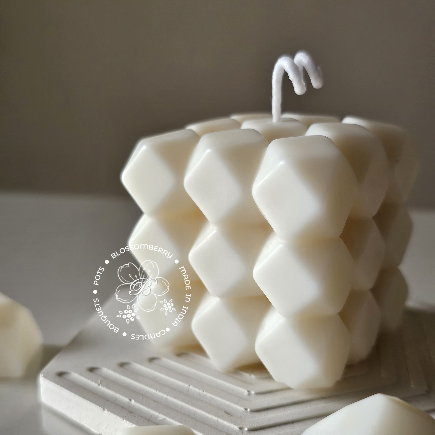 Geometric Cube Candle