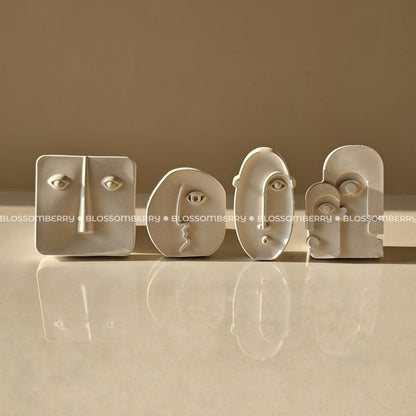 Abstract Faces Decor Set (4)