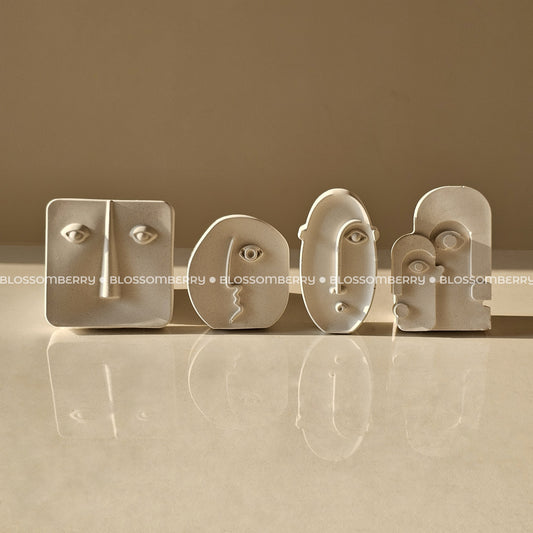 Abstract Faces Decor Set (4)