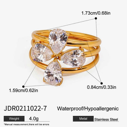 Crystal Bloom Ring Stack