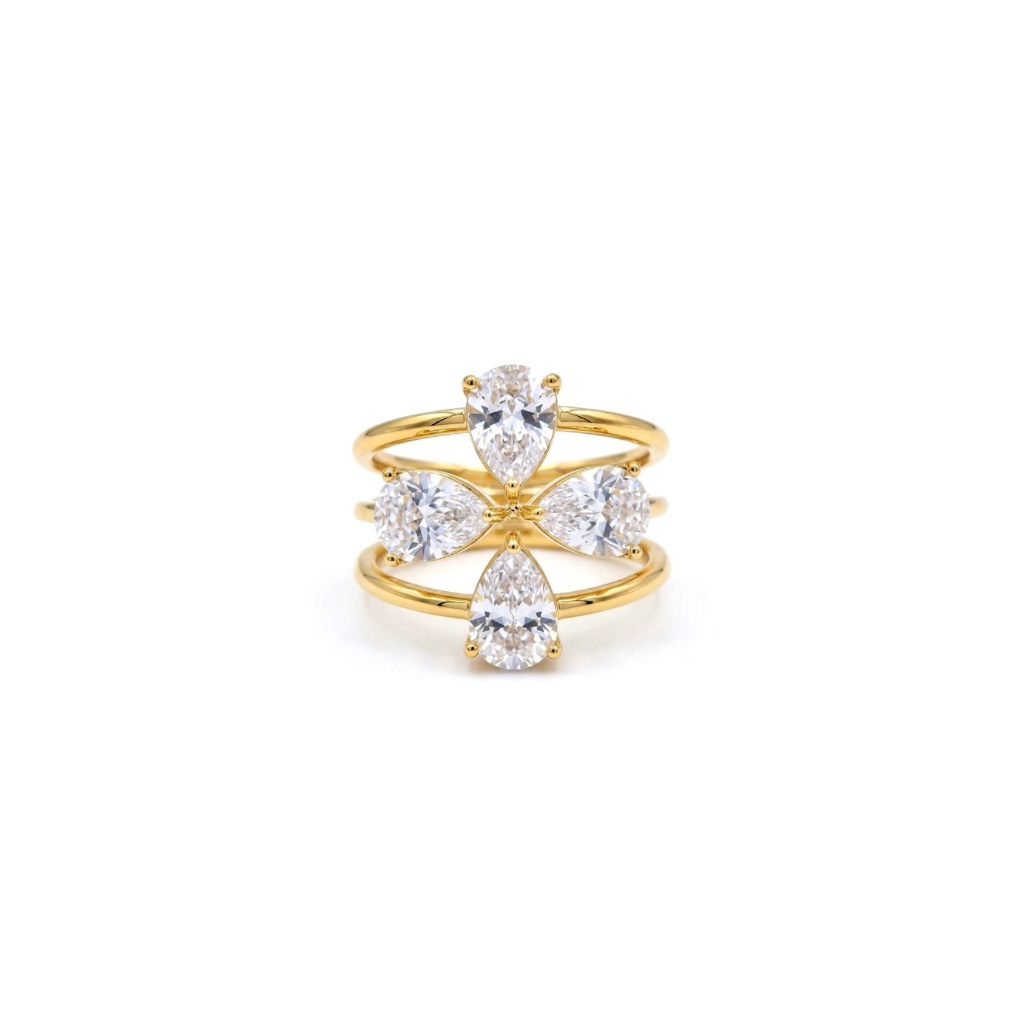 Crystal Bloom Ring Stack