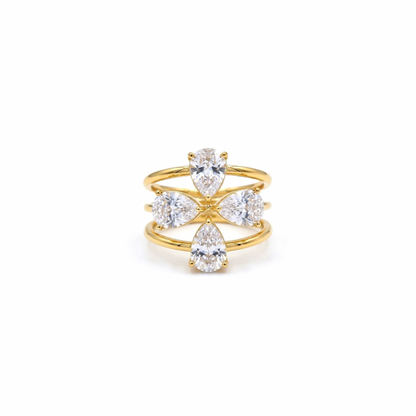 Crystal Bloom Ring Stack
