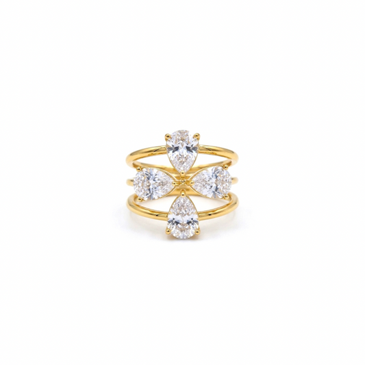 Crystal Bloom Ring Stack