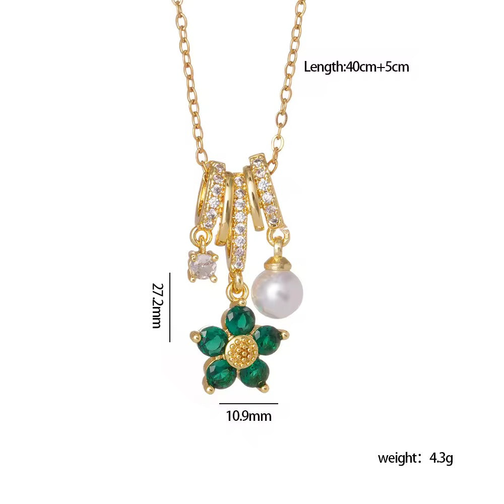 Green Flower Necklace