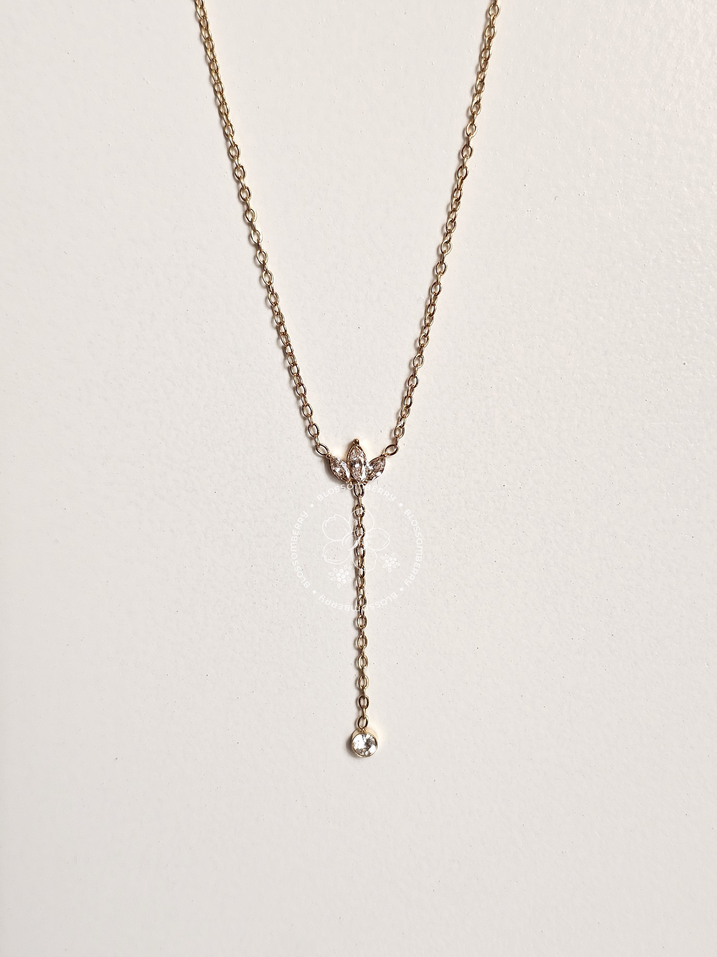 Lotus Drop Stone Necklace