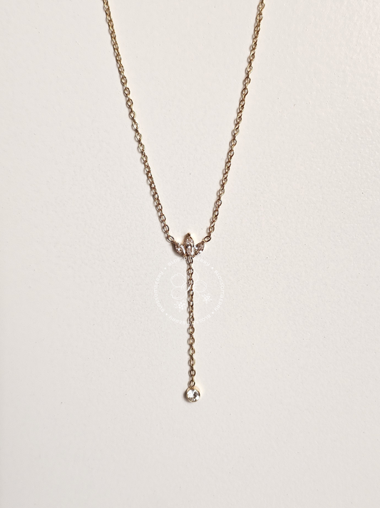 Lotus Drop Stone Necklace