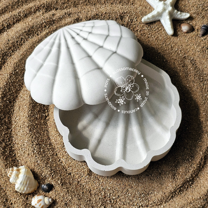 Seashell Pot With Lid (White)