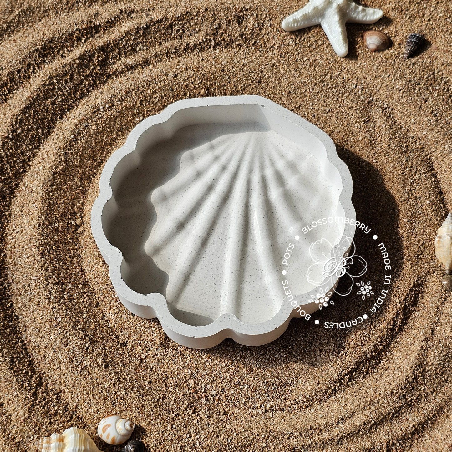 Seashell Pot With Lid (White)