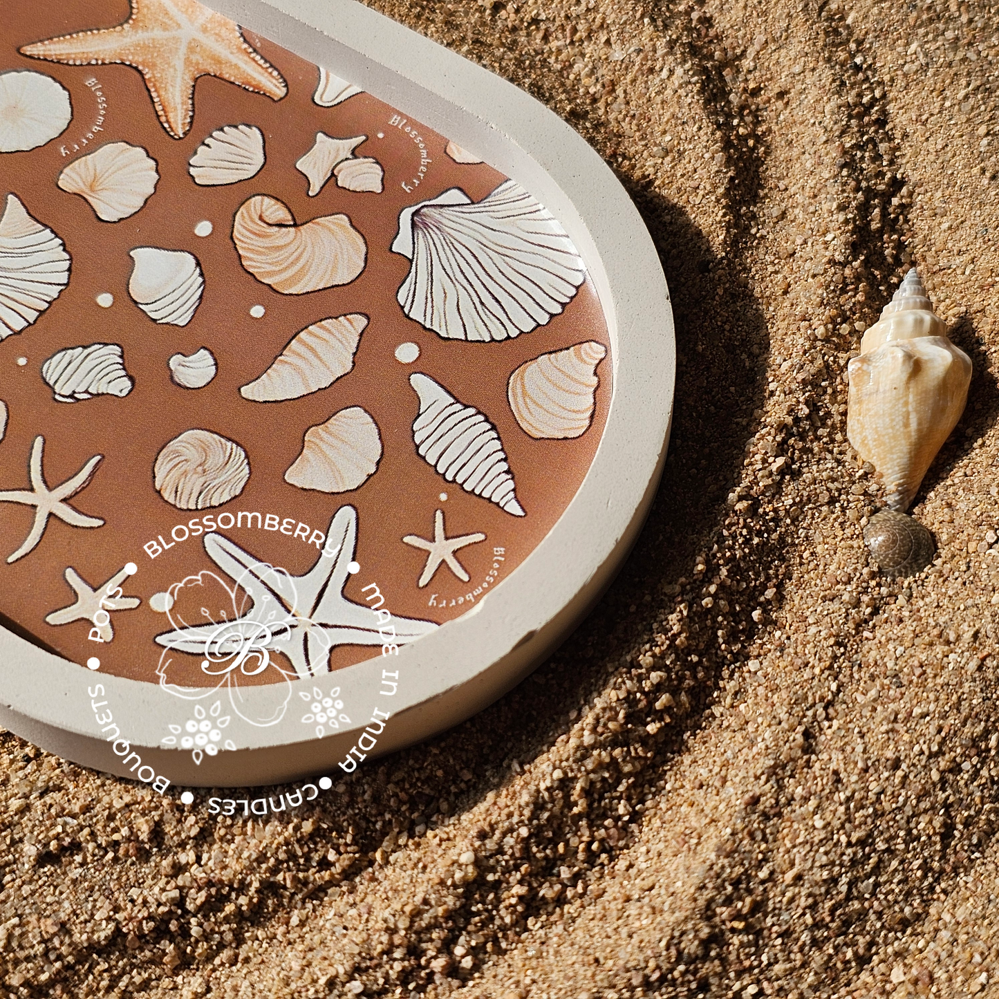Seashells Themed Long Oval Tray