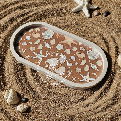 Seashells Themed Long Oval Tray