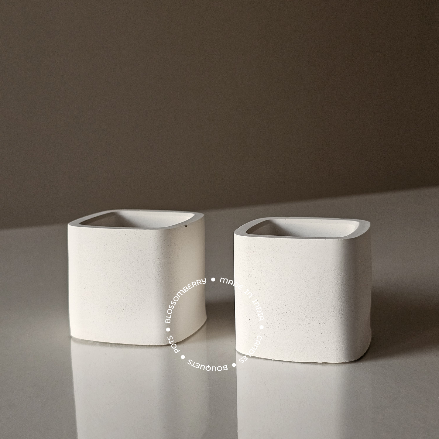 Mini Square Concrete Pots (Set)
