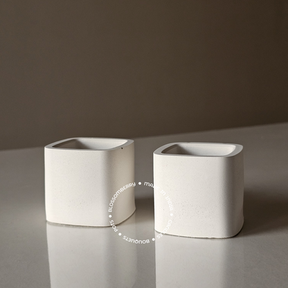 Mini Square Concrete Pots (Set)