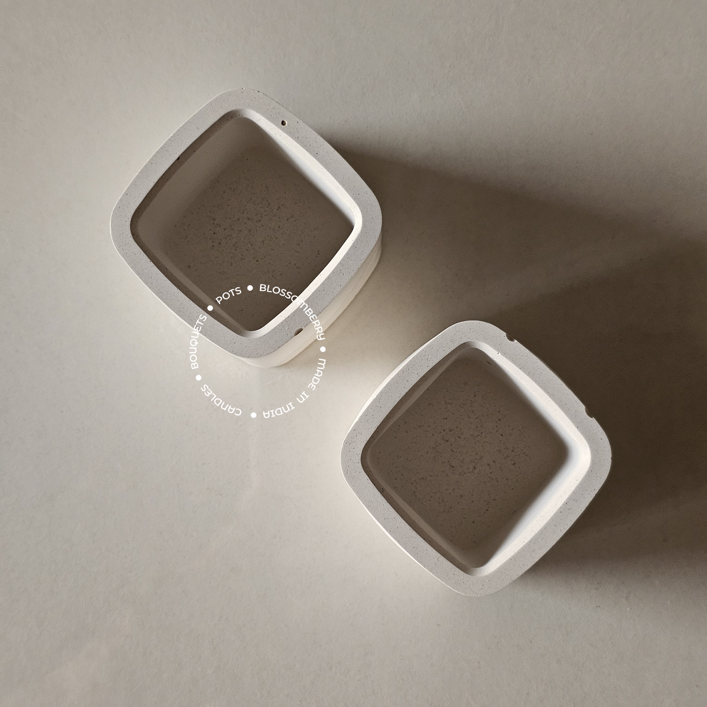 Mini Square Concrete Pots (Set)