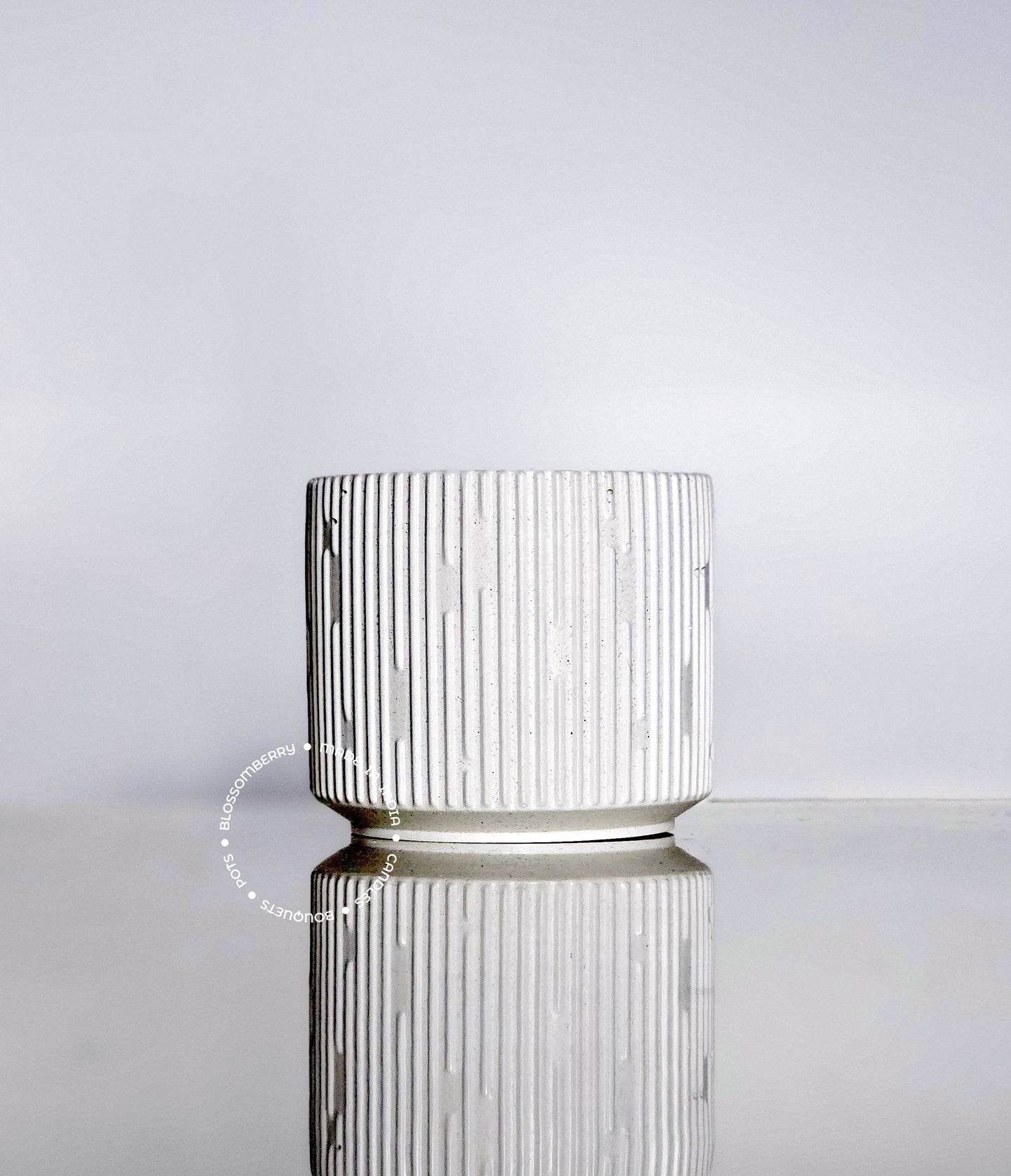 Small Line Pot (White)