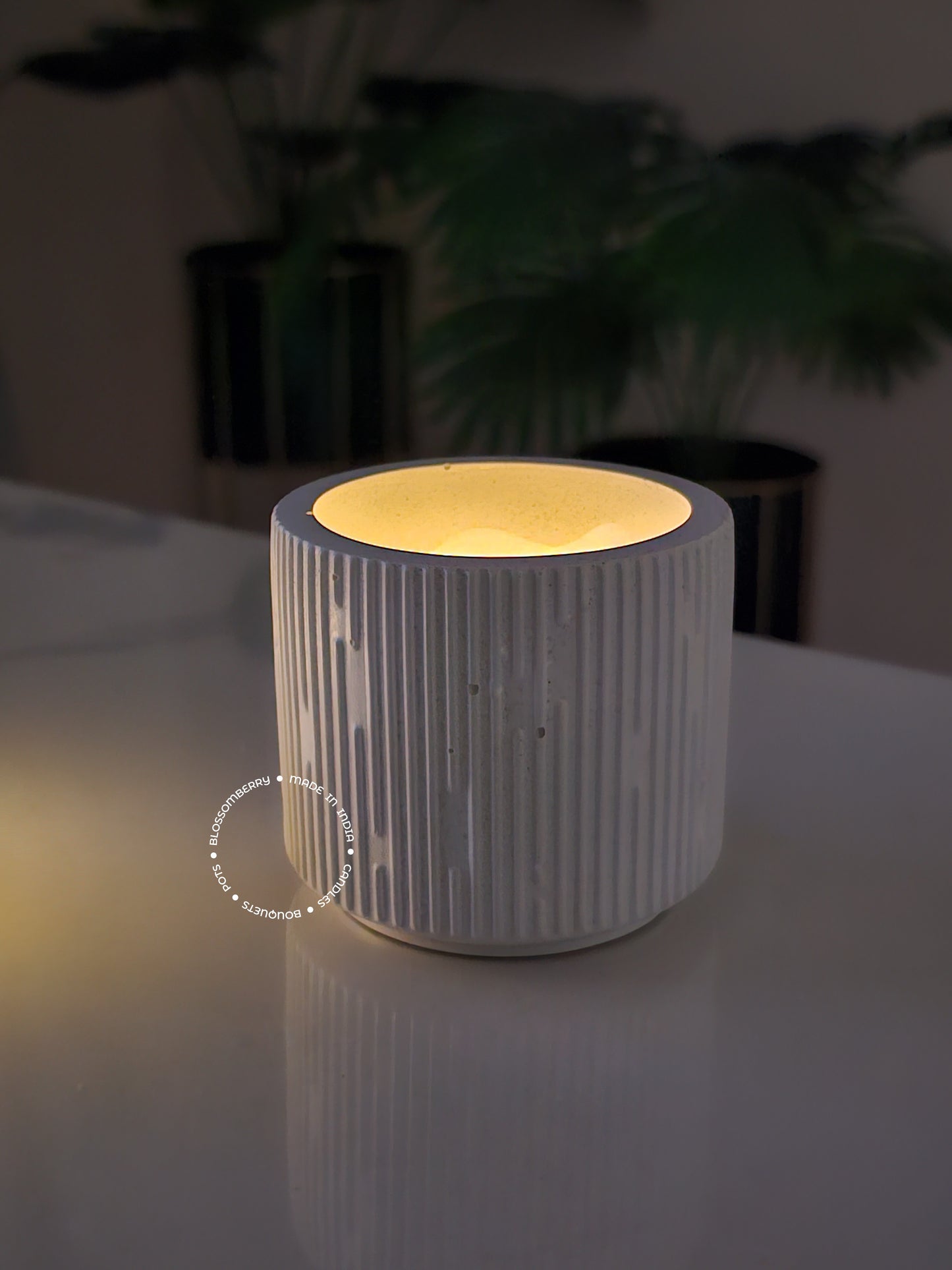 Small Line Pot (White)