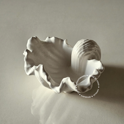 Wavey Konch Pot (White)