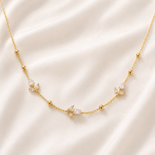 White Tulip Garland Necklace
