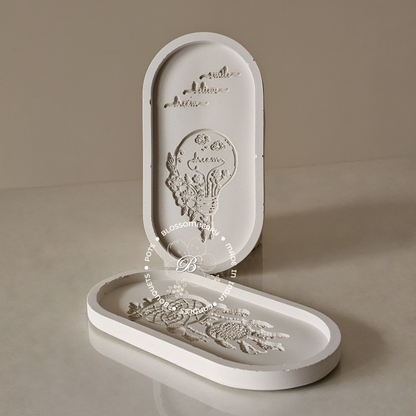 Dream Bulb Embossed Oval Tray
